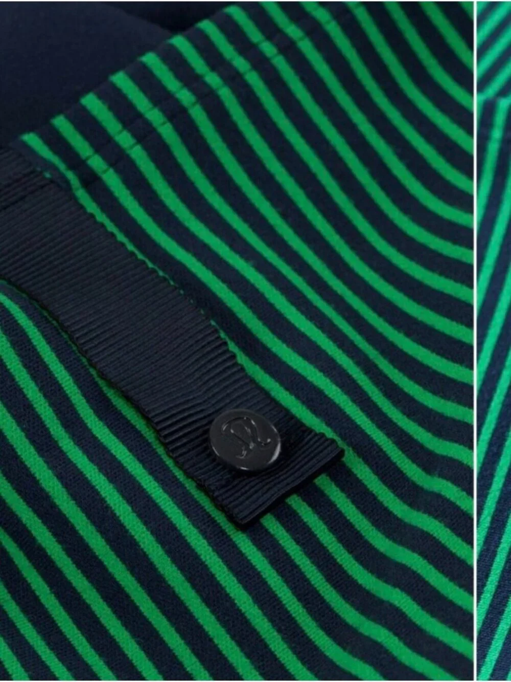 Lululemon Vinyasa Scarf *Rulu Hyper Stripe Green Bean / Inkwell. New Without Tag